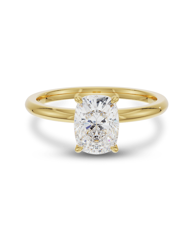 2.5 -4.5 CT Cushion CVD Diamond Solitaire Engagement Ring