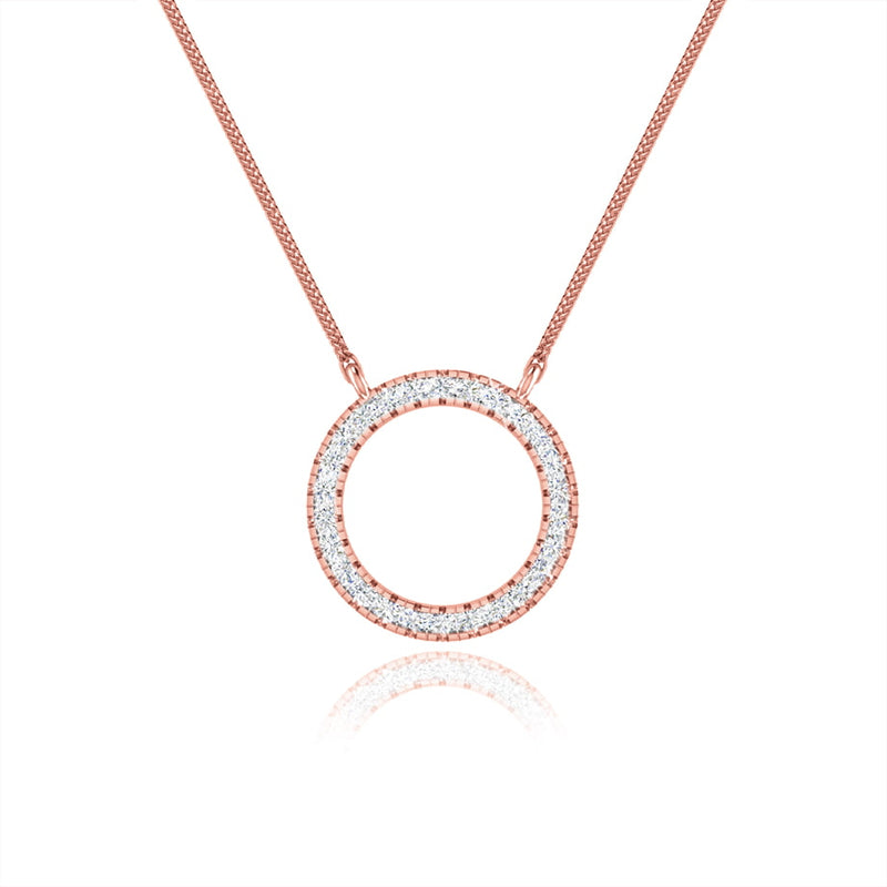 0.23 TCW Round Moissanite Diamond Circle Pendant Necklace