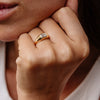 1.0CT-2.0CT Superb Scissor Cut Moissanite Diamond East West Flush Engagement Ring