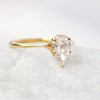 1.33CT Pear Cut Moissanite Engagement Ring in 18K Yellow Gold