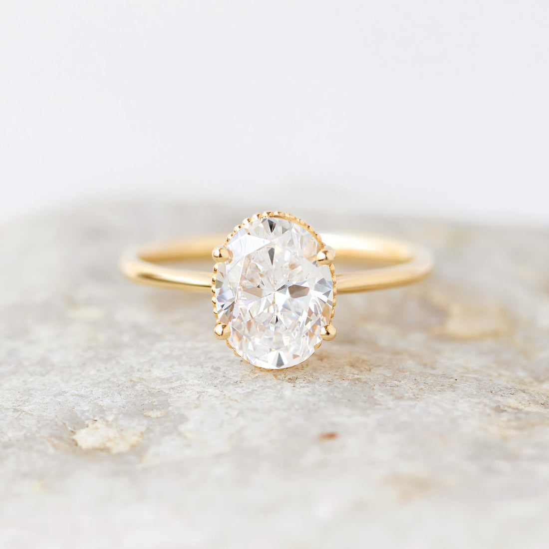 1.93CT Oval Cut Moissanite Solitaire Engagement Ring