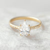 1.33CT Pear Cut Pave Set Moissanite Engagement Ring
