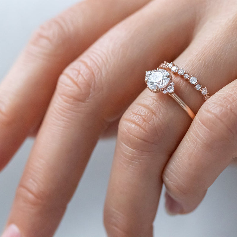 1.20CT Round Cut Vintage Inspired Moissanite Engagement Ring