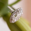 1.60CT Marquise Cut Moissanite Halo Engagement Ring in 14K White Gold