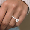 1.90ct Round Cut Moissanite Hidden Halo Pave Setting Engagement Ring