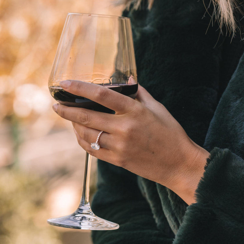 2.05CT Oval Cut Moissanite Hidden Halo Pave Setting Engagement Ring