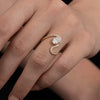 1.0CT-2.0CT Oval Cut Unique Wave Diamond Engagement Ring