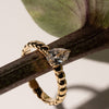 1.0CT-2.0CT Pear Cut Moissanite Diamond Puff Engagement Ring
