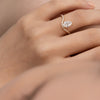 1.0CT-2.0CT Pear Cut Moissanite Diamond Unique Curved Engagement Ring