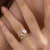 1.0CT-2.0CT Pear Cut Moissanite Diamond Unique Curved Engagement Ring