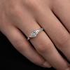 1.0CT-2.0CT East West Pear Cut Moissanite Diamond Engagement Ring