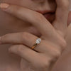 1.0CT-2.0CT East West Oval Cut Moissanite Diamond Thick Engagement Ring
