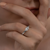 1.0CT-2.0CT East West Oval Cut Moissanite Diamond Thick Engagement Ring