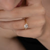 1.0CT-2.0CT East West Oval Cut Moissanite Diamond Thick Engagement Ring