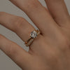 1.0CT-3.0CT Half Bezel Round Cut Moissanite Diamond Clamp Engagement Ring