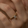 1.0CT-2.0CT Pear Cut Moissanite Diamond Puff Engagement Ring