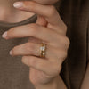1.0CT-2.0CT Pear Cut Moissanite Diamond Puff Engagement Ring
