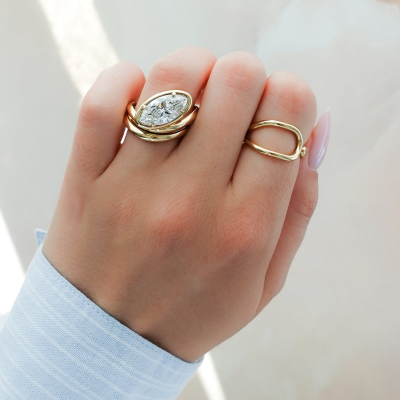 The Ultimate Elongator: Contoured Club Marquise Ring