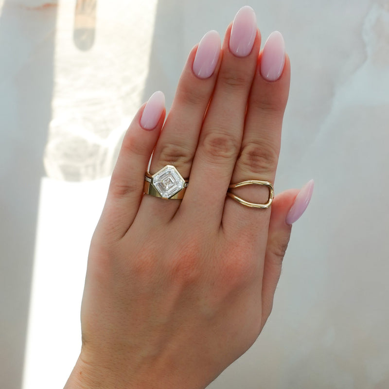Modern Geometry: The Penumbra Tilted Asscher Bezel Ring