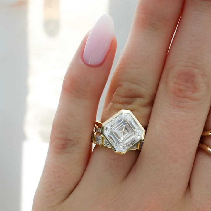Modern Geometry: The Penumbra Tilted Asscher Bezel Ring