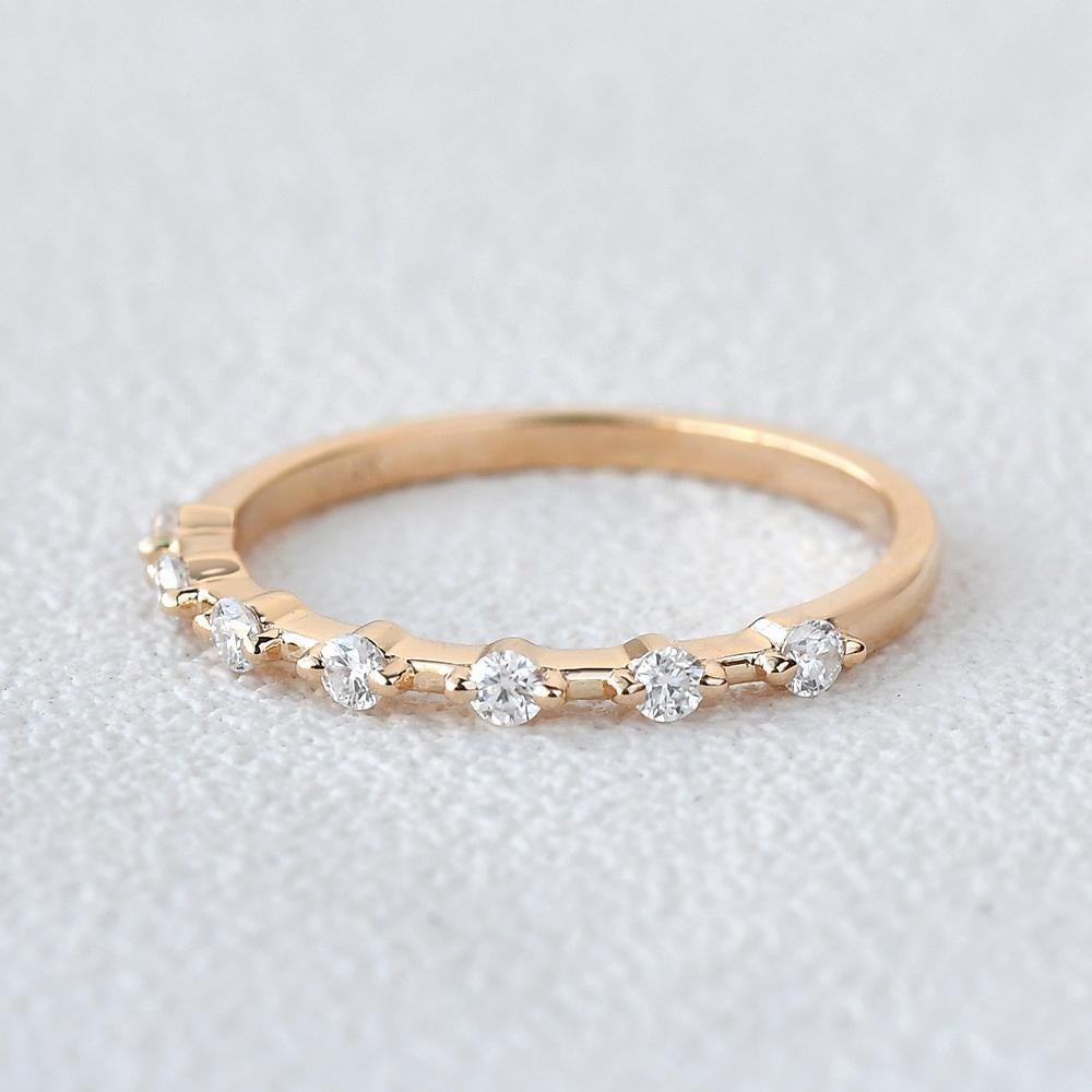 0.20CTW Round Brilliant Cut Two Prong Perfect Wedding Band