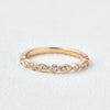 0.22CTW Round Brilliant Cut Bezel Set Unique Vintage Wedding Band