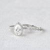 1.80CT Pear Cut Moissanite Halo Bridal Ring Set