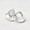 3.44CT Pear Cut Moissanite Halo Bridal Ring Set