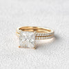2.0CT Princess Cut Moissanite Solitaire Bridal Ring Set