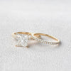 2.0CT Princess Cut Moissanite Solitaire Bridal Ring Set