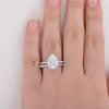 1.80CT Pear Cut Moissanite Halo Bridal Ring Set