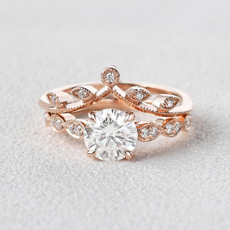 1.75CT Round Brilliant Cut Solitaire Moissanite Bridal Ring Set