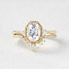 1.21CT Oval Moissanite 3 Stones Bridal Ring Set