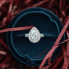 1.86CT Pear Cut Moissanite Double Halo Bridal Ring Set