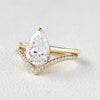 1.80CT Pear Moissanite Solitaire Bridal Ring Set