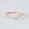 0.22CTW Round Brilliant Cut 1.50 MM Curved Bridal Wedding Band