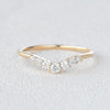 0.22CTW Round Brilliant Cut 1.50 MM Curved Bridal Wedding Band
