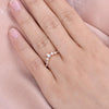 0.40CTW Round Brilliant & Pear Cut Curved Vintage Style Wedding Band