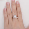 1.86CT Oval Cut Moissanite Halo Bridal Ring Set