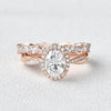 1.86CT Oval Cut Moissanite Halo Bridal Ring Set