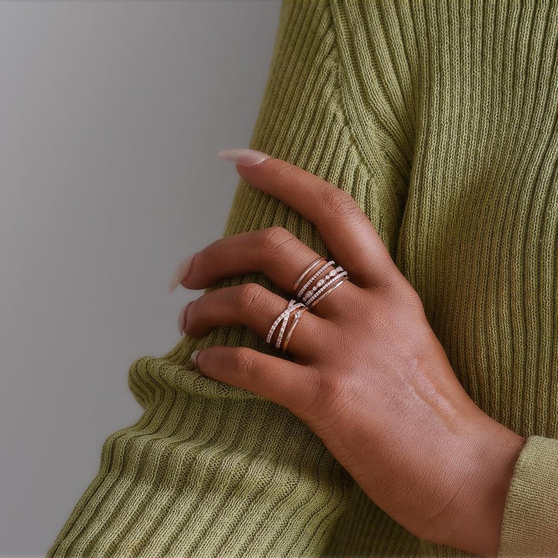 0.35CT Round Brilliant Cut Flexible Gift Wedding Band for Her