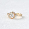 1.0CT Round Brilliant Cut Moissanite Hexagon Shape Bridal Ring Set