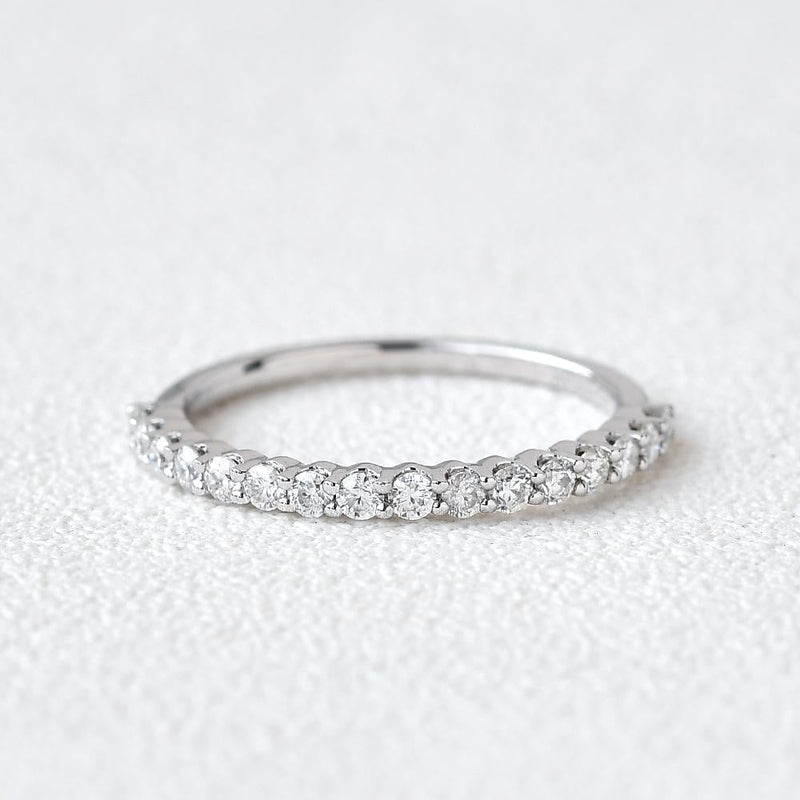 0.20CTW Round Brilliant Cut Half Eternity Perfect Moissanite Wedding Band
