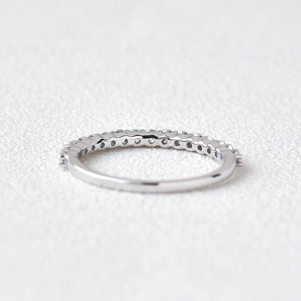 0.20CTW Round Brilliant Cut Half Eternity Perfect Moissanite Wedding Band