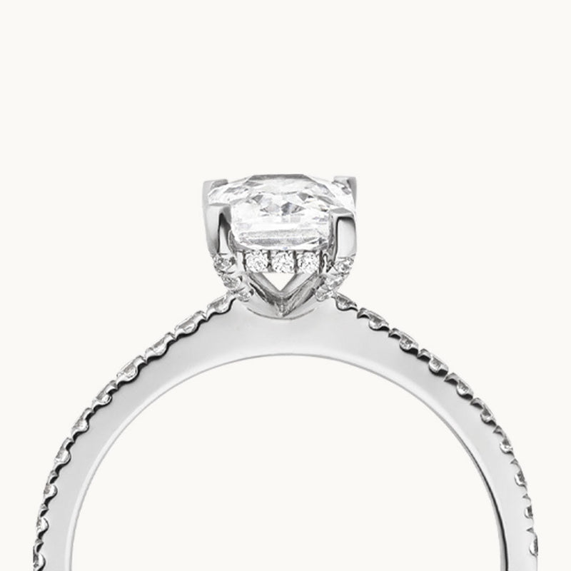1.50 I 2.50 I 3.50 CT Radiant Cut CVD Diamond Pave Setting Engagement Ring