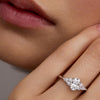 1.50 - 3.50 CT Oval Cut CVD Diamond Cluster Engagement Ring