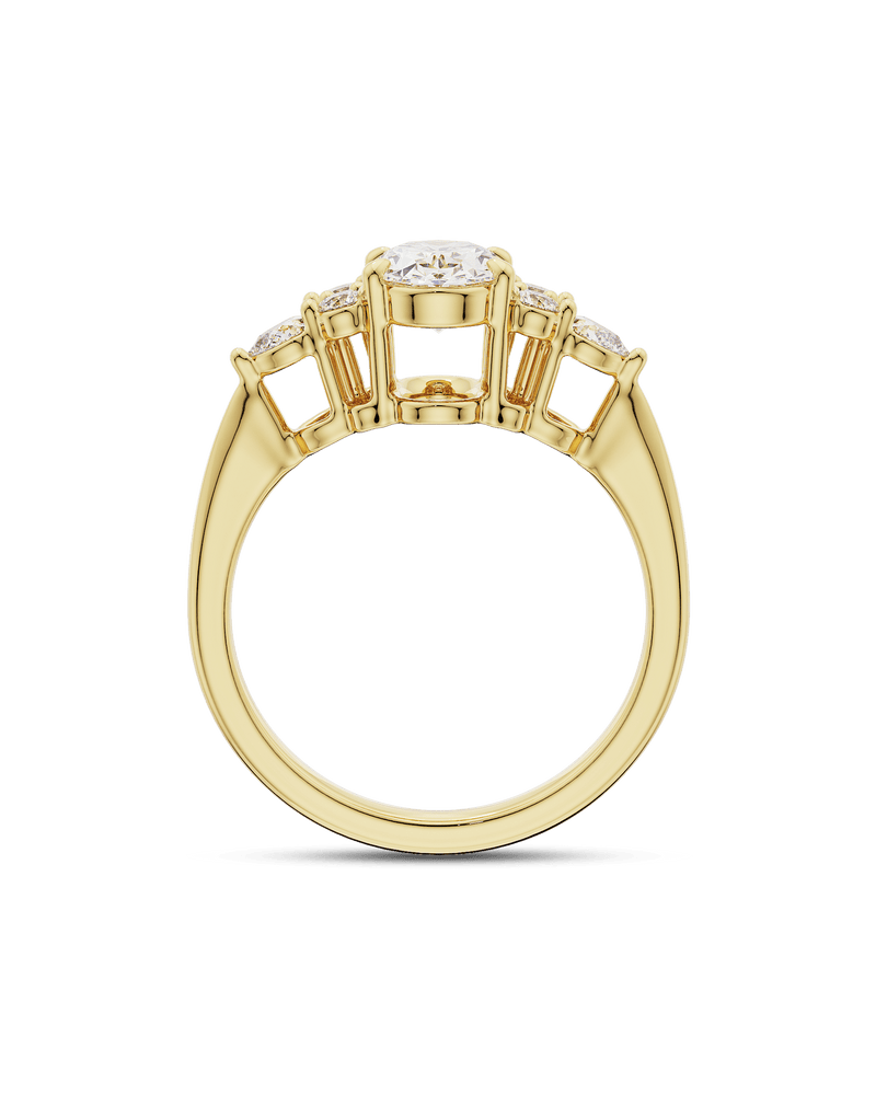 1.50 - 3.50 CT Oval Cut CVD Diamond Cluster Engagement Ring