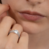 1.0CT-2.0CT Round Cut Moissanite Diamond Tension Set Engagement Ring