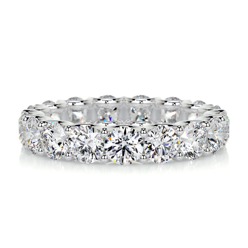 Close Round Moissanite Full Eternity Wedding Band