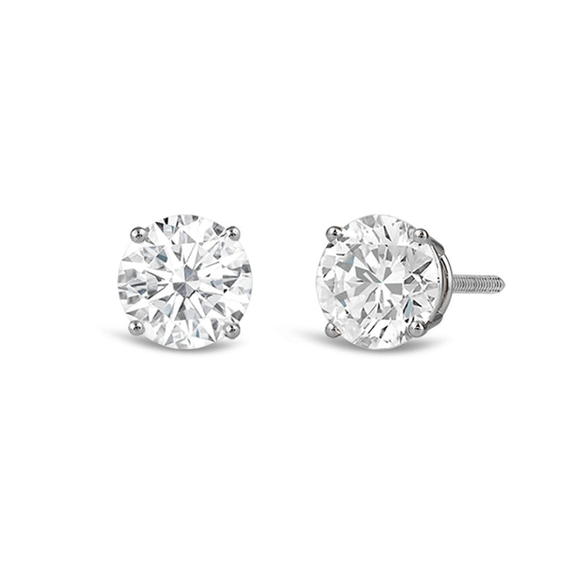 2.0CT Round Cut Moissanite Diamond Stud Earrings for Women